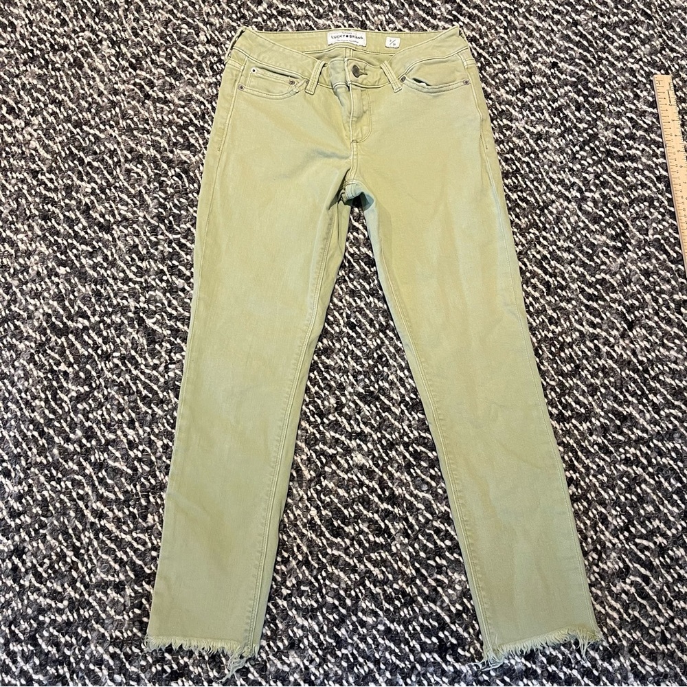 Lucky Brand Lolita crop khaki green jeans 2